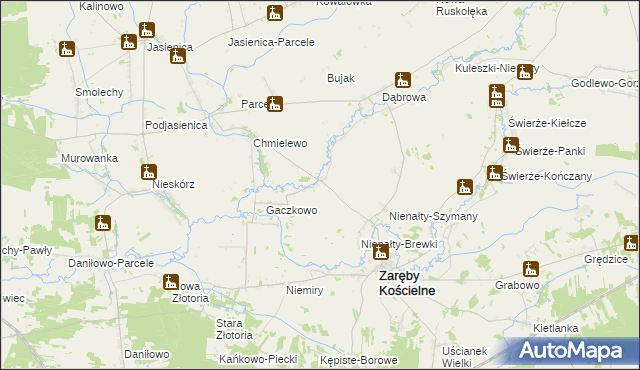 mapa Rawy-Gaczkowo, Rawy-Gaczkowo na mapie Targeo