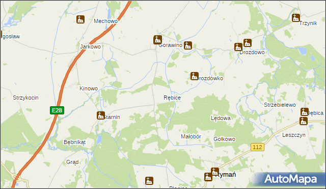 mapa Rębice, Rębice na mapie Targeo