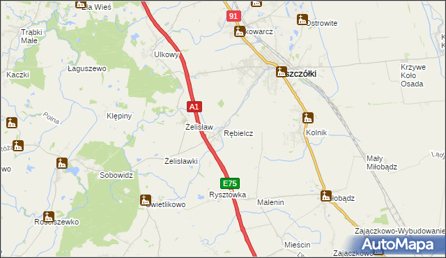 mapa Rębielcz, Rębielcz na mapie Targeo