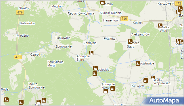 mapa Rębieskie-Kolonia, Rębieskie-Kolonia na mapie Targeo