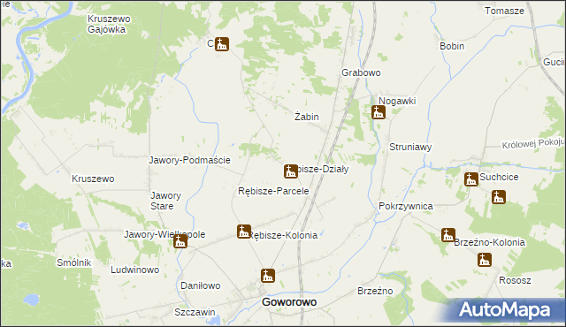 mapa Rębisze-Działy, Rębisze-Działy na mapie Targeo