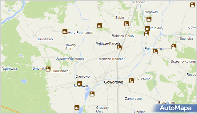 mapa Rębisze-Kolonia, Rębisze-Kolonia na mapie Targeo