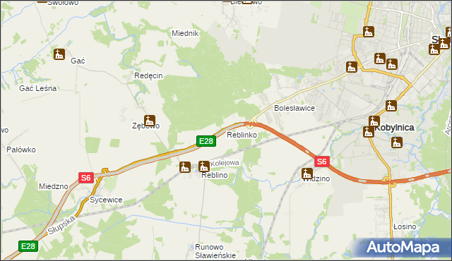 mapa Reblinko, Reblinko na mapie Targeo
