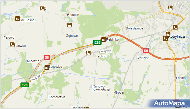 mapa Reblino, Reblino na mapie Targeo