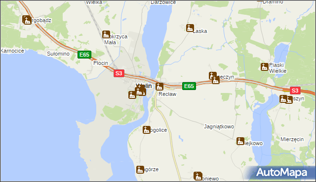 mapa Recław, Recław na mapie Targeo