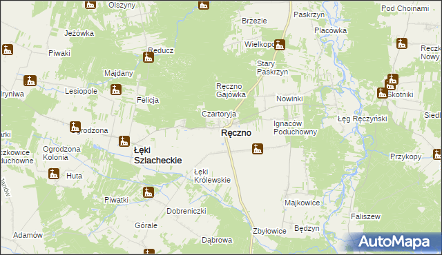 mapa Ręczno, Ręczno na mapie Targeo