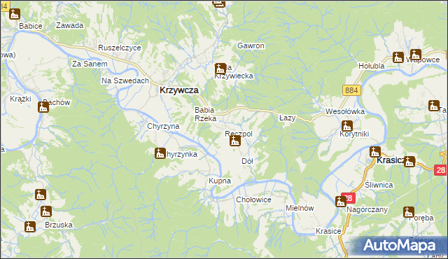 mapa Reczpol, Reczpol na mapie Targeo