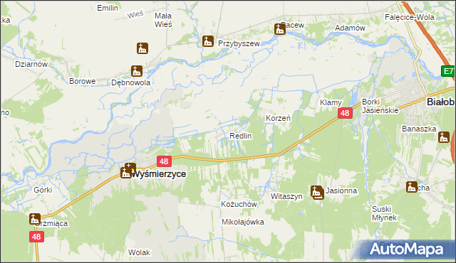 mapa Redlin, Redlin na mapie Targeo