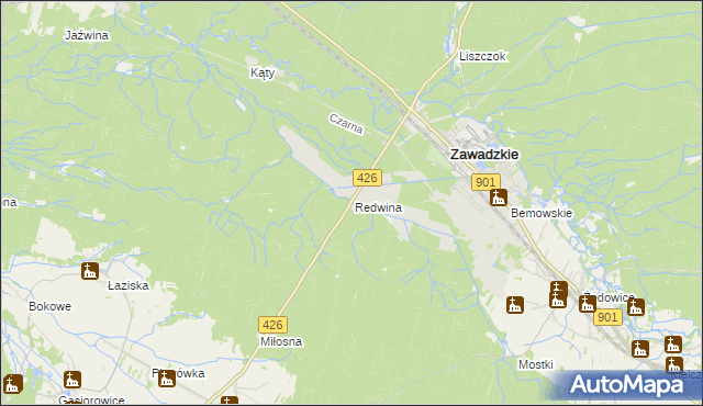 mapa Redwina, Redwina na mapie Targeo