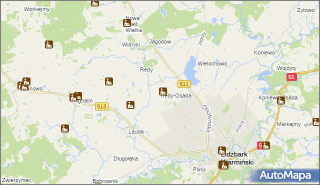 mapa Redy-Osada, Redy-Osada na mapie Targeo