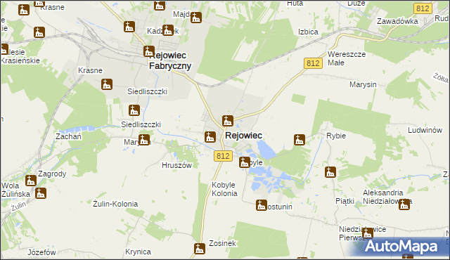 mapa Rejowiec powiat chełmski, Rejowiec powiat chełmski na mapie Targeo