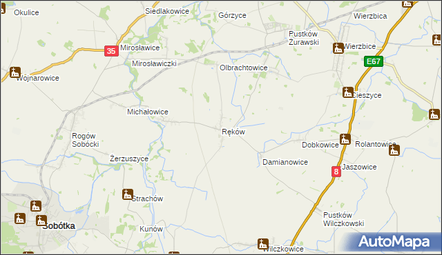 mapa Ręków, Ręków na mapie Targeo