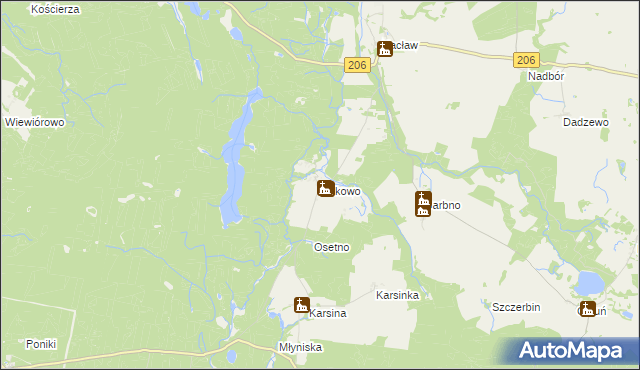 mapa Rekowo gmina Polanów, Rekowo gmina Polanów na mapie Targeo