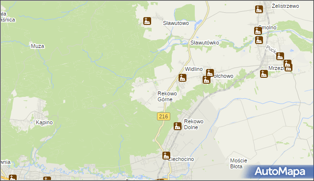 mapa Rekowo Górne, Rekowo Górne na mapie Targeo