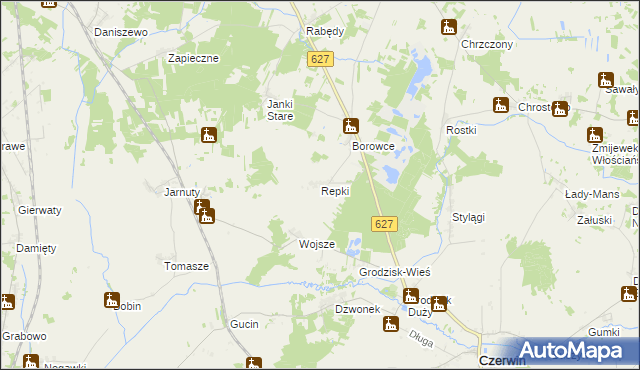 mapa Repki gmina Troszyn, Repki gmina Troszyn na mapie Targeo