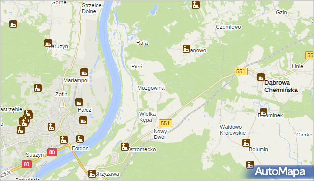 mapa Reptowo gmina Dąbrowa Chełmińska, Reptowo gmina Dąbrowa Chełmińska na mapie Targeo