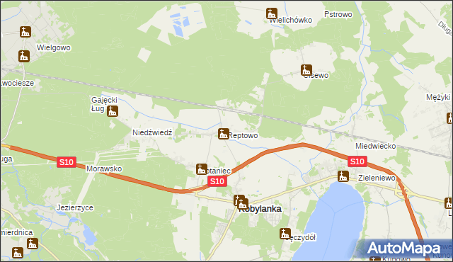 mapa Reptowo gmina Kobylanka, Reptowo gmina Kobylanka na mapie Targeo