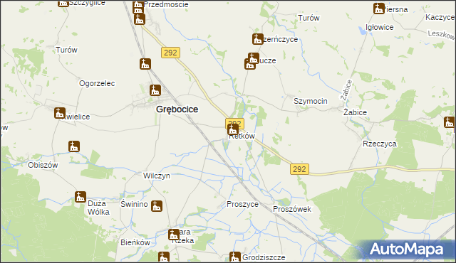 mapa Retków gmina Grębocice, Retków gmina Grębocice na mapie Targeo