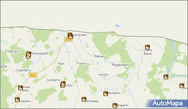 mapa Retowy, Retowy na mapie Targeo