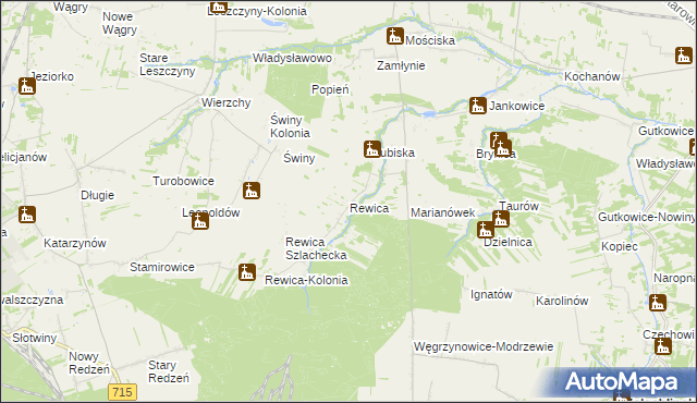 mapa Rewica, Rewica na mapie Targeo