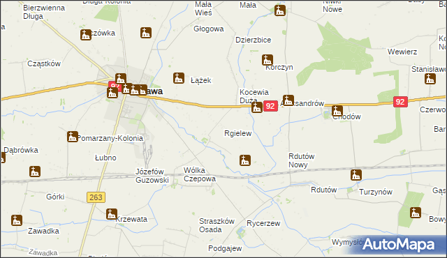 mapa Rgielew, Rgielew na mapie Targeo