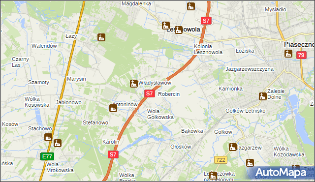 mapa Robercin, Robercin na mapie Targeo