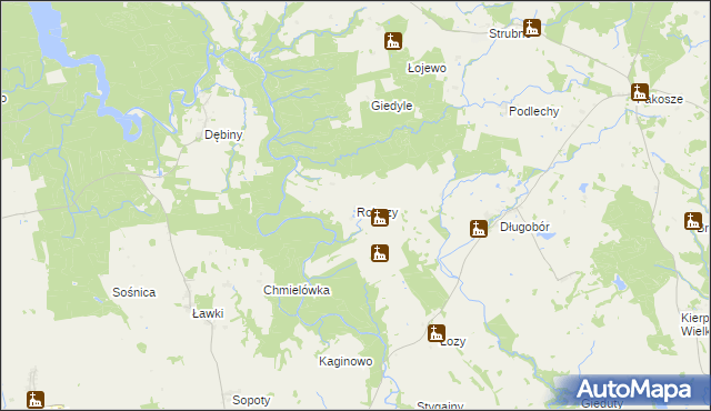 mapa Robuzy, Robuzy na mapie Targeo