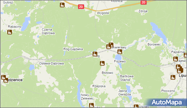 mapa Róg gmina Studzienice, Róg gmina Studzienice na mapie Targeo