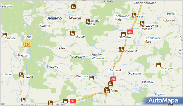 mapa Rogów Wołowski, Rogów Wołowski na mapie Targeo