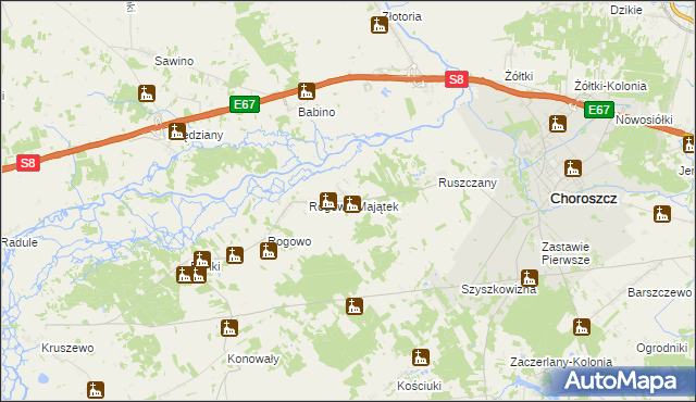 mapa Rogówek gmina Choroszcz, Rogówek gmina Choroszcz na mapie Targeo