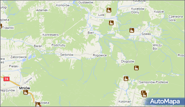 mapa Rogowice, Rogowice na mapie Targeo
