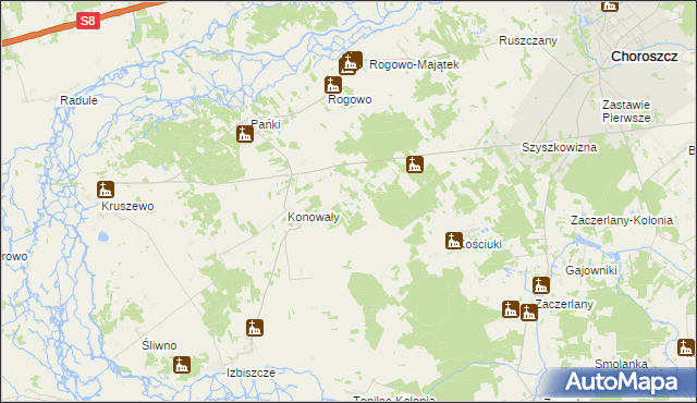 mapa Rogowo-Kolonia, Rogowo-Kolonia na mapie Targeo