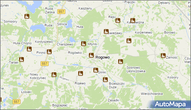 mapa Rogowo powiat rypiński, Rogowo powiat rypiński na mapie Targeo