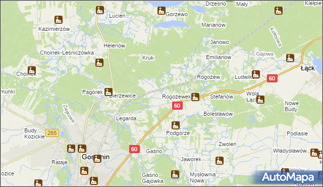 mapa Rogożewek, Rogożewek na mapie Targeo