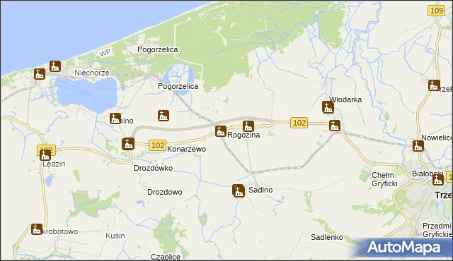 mapa Rogozina, Rogozina na mapie Targeo