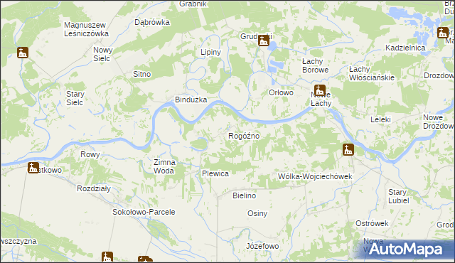 mapa Rogóźno gmina Rząśnik, Rogóźno gmina Rząśnik na mapie Targeo