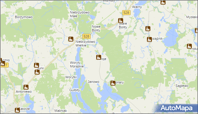 mapa Roje, Roje na mapie Targeo