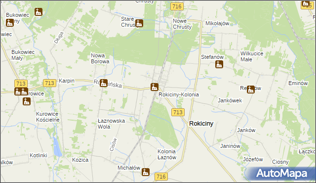mapa Rokiciny-Kolonia, Rokiciny-Kolonia na mapie Targeo