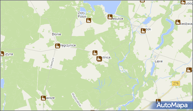 mapa Rokitnica gmina Skąpe, Rokitnica gmina Skąpe na mapie Targeo