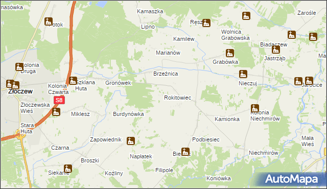 mapa Rokitowiec, Rokitowiec na mapie Targeo