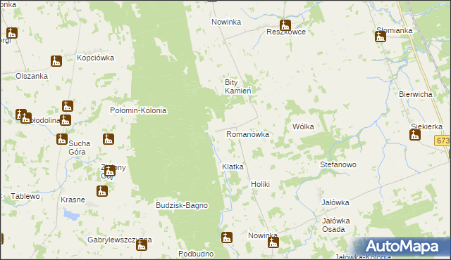 mapa Romanówka gmina Sidra, Romanówka gmina Sidra na mapie Targeo