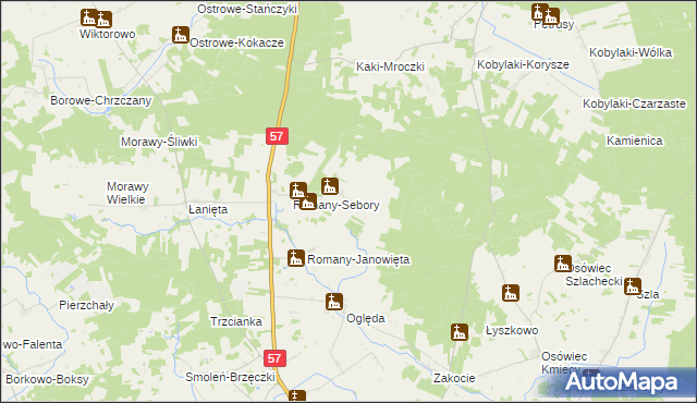 mapa Romany-Fuszki, Romany-Fuszki na mapie Targeo