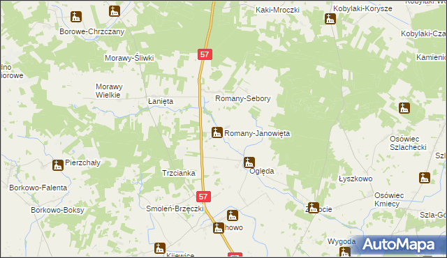 mapa Romany-Janowięta, Romany-Janowięta na mapie Targeo