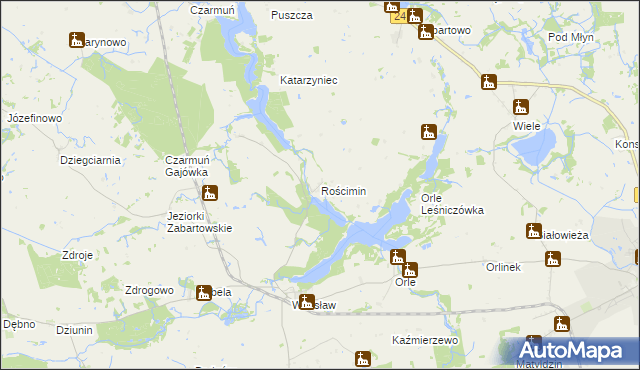 mapa Rościmin, Rościmin na mapie Targeo
