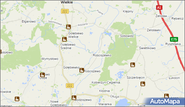 mapa Rościszewko, Rościszewko na mapie Targeo