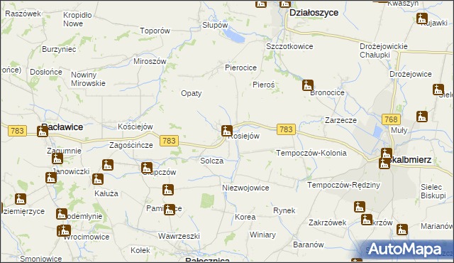 mapa Rosiejów, Rosiejów na mapie Targeo