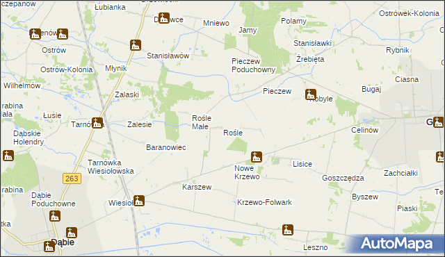 mapa Rośle, Rośle na mapie Targeo