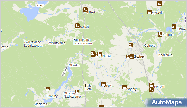 mapa Rosochatka, Rosochatka na mapie Targeo