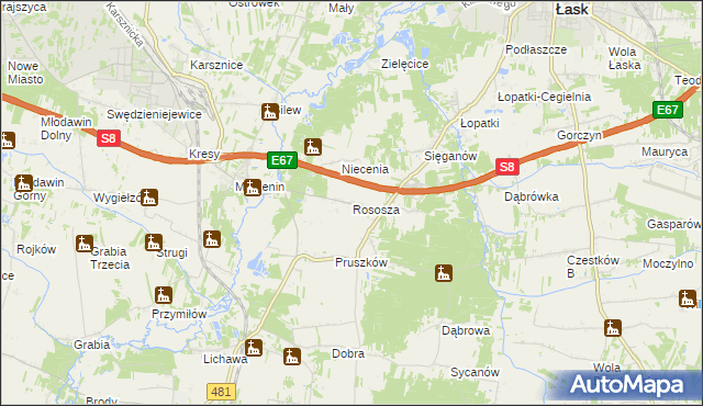 mapa Rososza, Rososza na mapie Targeo