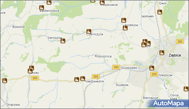 mapa Rososznica, Rososznica na mapie Targeo